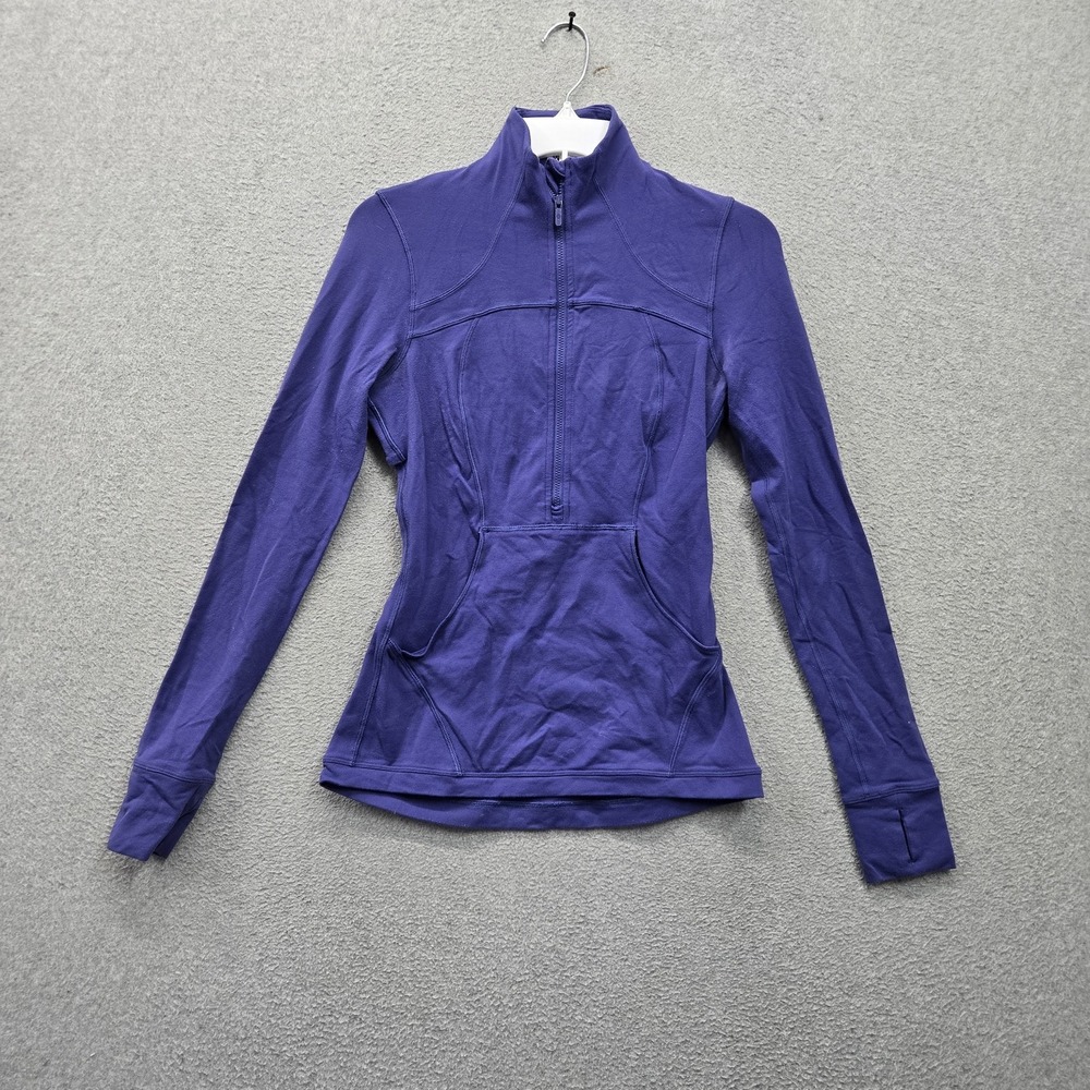 Lululemon Women Sweatshirt 4 Purple Define Pullover Activewear 1/2 Zip Mock Neck